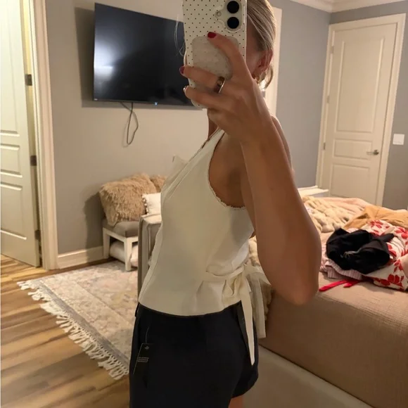 Endless Rose Lace Trim Button Front Top – Size S – NWT - Picture 3 of 7